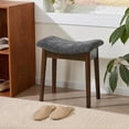 thumbnail image 4 of Vanity Stool with Saddle Cushion 18 Inch Makeup Vanity Chair for Living Room Morden Foot Stool Ottoman Piano Bench Small Upholstered Bench for Bedroom Dark Grey, 4 of 10
