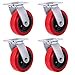 thumbnail image 3 of Polyolefinpolyurethane 5 Plate Caster Wheel 4 Pack, Top Plate Caster Extra Width 2 Inches, 3000 Lbs Total Capacity Sy America (5 Inches Pack Of 4 Swivel No Break Casters), 3 of 4