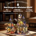 thumbnail image 2 of DIY Miniature Dollhouse Kit with LED Light, DIY Dollhouse Kit for Adults to Build, Creative Craft Gifts(Rail-Track Secluded City), 2 of 7