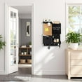 thumbnail image 3 of Key Holder Wall Mount， Mail Organizer Key Holder for Wall with Shelf, Drawer, Chalkboard, Corkboard, Home Decor Wall Mounted for Room Entryway (Black), 3 of 9