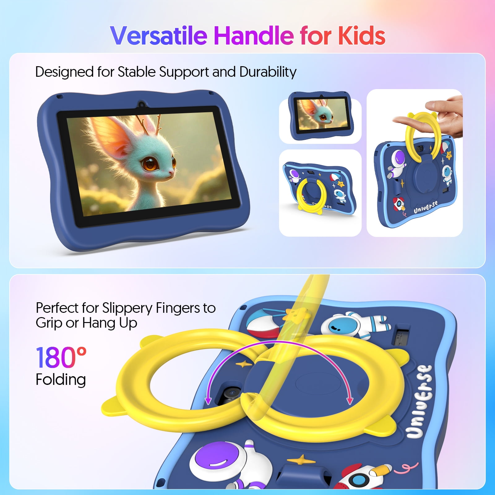 Kids Tablet, 7 inch Android 13 Tablet, Quad Core CPU, 4GB(2G+2G)RAM+32GB ROM, 1024 x 600 IPS, WiFi, Bluetooth, Blue