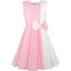 thumbnail image 1 of Vestido de Niña con Bloques de Color, Lazo en Contraste, Rosa y Blanco, Fiesta 8, 1 of 12