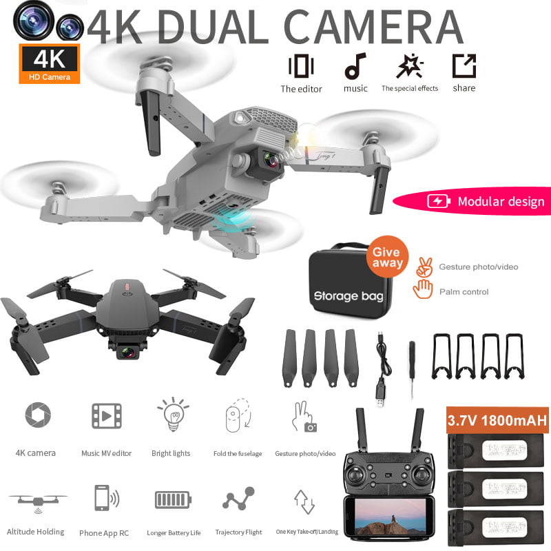 F89 Drone X Pro 2.4G WIFI FPV 1080P 4K HD Dual Camera Foldable RC Quadcopter 