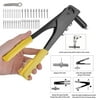 Portable 2-Way Hand Riveter With 40pcs Rivets Manual Pop Rivet Gun Heavy Duty Blind Rivets Repair Kit Hand Tool, Yellow