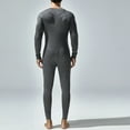 thumbnail image 4 of Mens Long Sleeve Onesie Jumpsuit Button Down Pajamas Stretchy Cotton Sexy Lounge One Piece Romper, 4 of 9