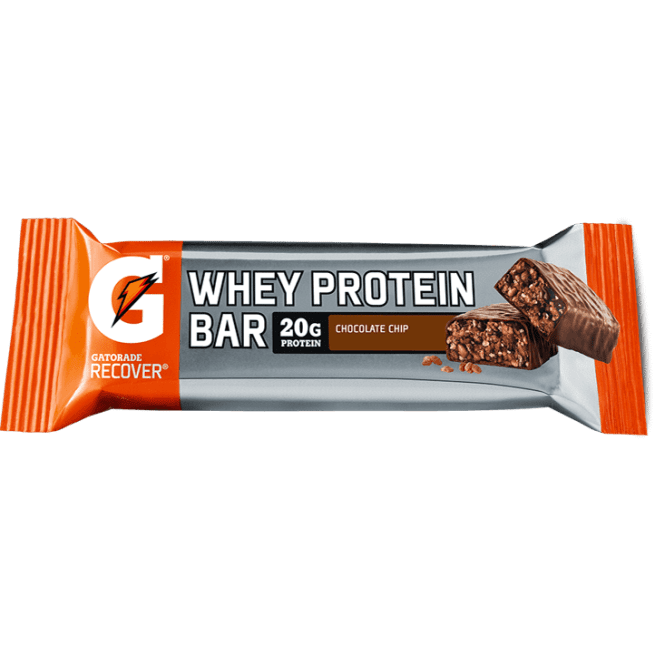 Gatorade Whey Protein Recover Bars Chocolate Chip 2.8 Oz Pack of 12