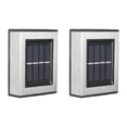 thumbnail image 3 of 4 piezas de lámpara solar de pared hacia arriba y hacia abajo, lámpara de sensor de lámpara solar impermeable IP65 para exteriores, lámpara de patio de valla , 2 LED 2 LED de colores, 3 of 8