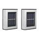 thumbnail image 3 of 4 piezas de lámpara solar de pared hacia arriba y hacia abajo, lámpara de sensor de lámpara solar impermeable IP65 para exteriores, lámpara de patio de valla , 2 LED 2 LED de colores, 3 of 8