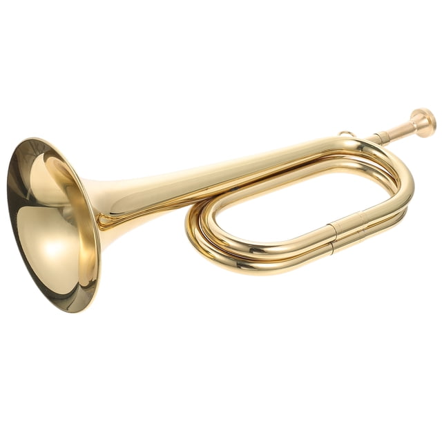 SHOWERORO Bugle For Playing Taps Copper Bugle Golden Traditional Design 1Pack