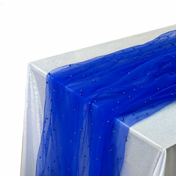 AUQ Summer Table Runner,Hardwearing Finish Kitchen Table Decor,One-Touch Clean Farmhouse Table Runner,Blue