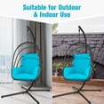 thumbnail image 7 of Spaco Hanging Folding Egg Chair with Stand Soft Cushion Pillow Swing Hammock-Turquoise, Oversized Indoor Outdoor Lounger for Patio, Backyard, Living Room, 7 of 7