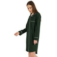 thumbnail image 3 of Inkmeso Solid Jersey Nightgown For Women Long Sleeve Button Down Sleepshirt Loungewear Nightdress, 3 of 7