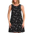 thumbnail image 1 of Bixox Robe Sans Manches à Imprimé Crâne Mignon pour Femmes avec Poches, Robe Décontractée Longueur Genou pour l'Été-TG, 1 of 7