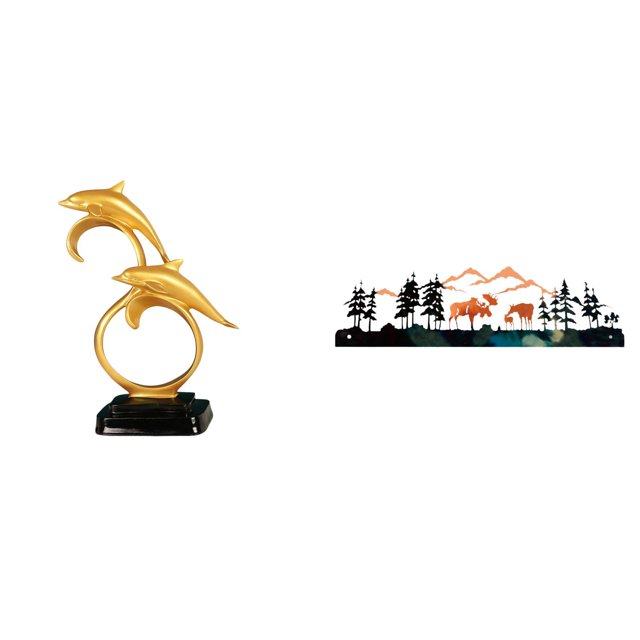 Escultura De Ciervo Delfín Realista Para Escritorio De Oficina, Entrada, Armario, Chimenea, Mesa, Estantería, Valla De Jardín, Decoración De Porche.