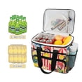 thumbnail image 2 of FORMRS Insulated Cooler Bag 24 Cans Capacity Soft Leakproof Lunch Box with Side Pockets, Red Striped Lemon, 2 of 7