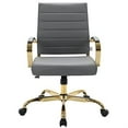 thumbnail image 2 of LeisureMod LeisureMod Benmar Home Leather Office Chair With Gold Frame, 2 of 4