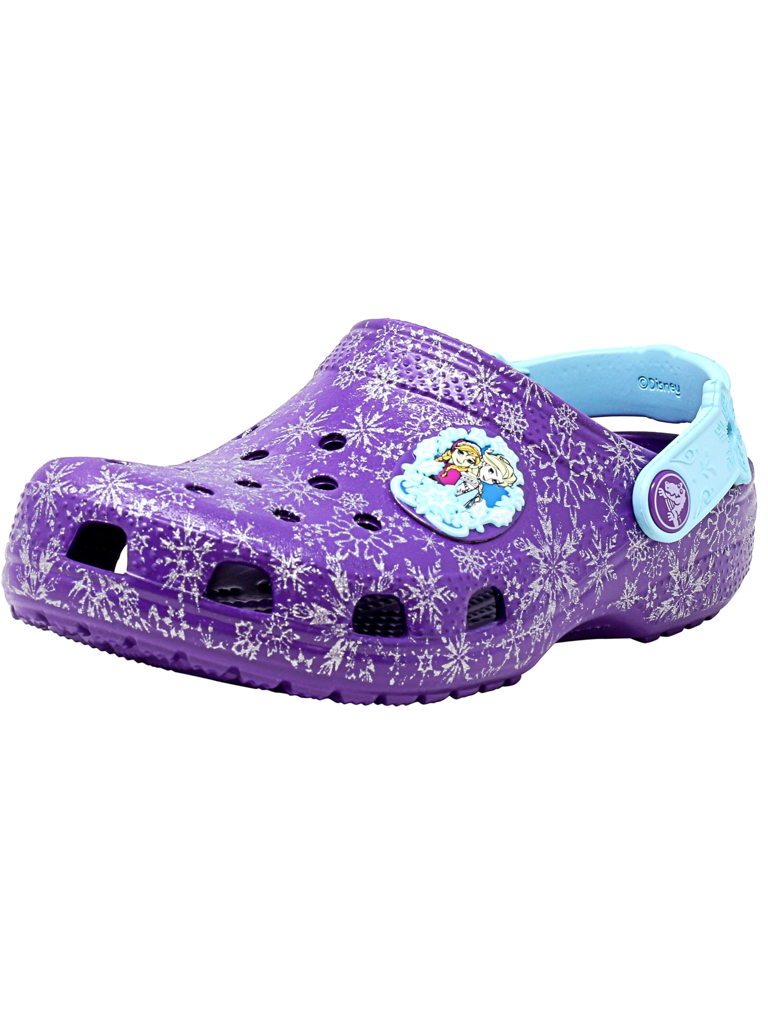glitter purple crocs