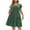 Green(NEW), variant on Patlollav Womens Large Round Neck Doll Solid Color Fold Wooden Ear Double Pocket Dress