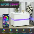thumbnail image 4 of HOMCOM LED Nightstand Bedside Table with Drawers LED Light White, 4 of 10
