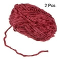 thumbnail image 3 of Uxcell 2Pcs Velvet Yarn Chenille Yarn 2x100g/7.1oz 174 Yards Total Length Super Bulky Polyester Soft Blanket Yarn Dark Red, 3 of 7