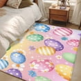 thumbnail image 4 of Easter Colorful Eggs Area Rugs 2.7'x5', Washable Small Throw Rugs for Kitchen Bedroom, White Daisy Spring Flowers Indoor Outdoor Rug Non-Slip Low Pile Carpet Runner Reversible Floor Mats, 4 of 8