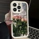 thumbnail image 2 of Funda de silicona con pintura al óleo para iPhone, carcasa con flor rosa blanca para iPhone 11, 12, 13, 14, 15 Pro Max, XS, X, XR, 78 Plus, SE 2020, 2 of 5