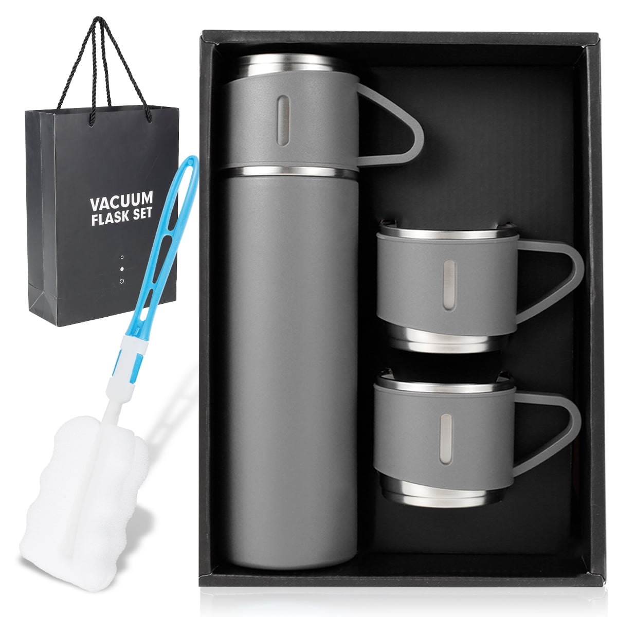 Vacuum Flask Set with 3 Stainless Steel Cups Combo - 500ml - Keeps