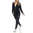 thumbnail image 2 of White Mark Women's 2 Piece Rhinestone Velour Tracksuit Set, 2 of 6