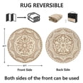 thumbnail image 4 of Round Outdoor Rug 6*6ft Waterproof Patio Plastic Straw Rug Collection Bohemia Reversible Outdoor Carpet for RV Camping Deck Balcony Graden Beach Boho Porch Decor,Beige, 4 of 11