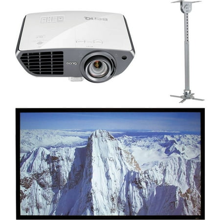 BenQ HT4050 Colorific DLP Full HD Short-Throw Home Theater Projector, Elite Screens ER100DHD3 100