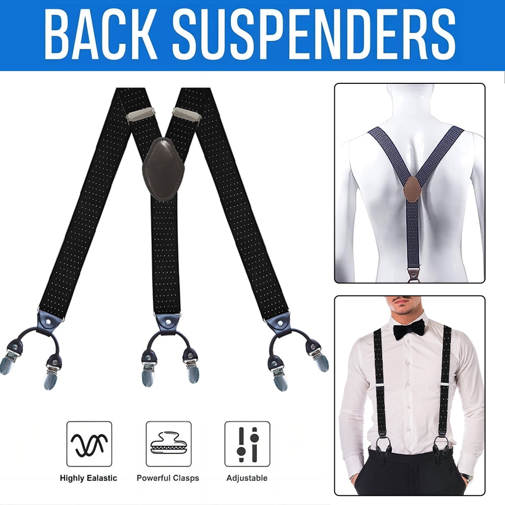 Mens Suspenders for Jeans, GIUGT Elastic Suspenders for Men Big and