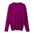 thumbnail image 3 of Men's New Fall Winter Slim Fit V Neck Knit Sweater (Purple XL), 3 of 4
