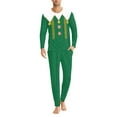 thumbnail image 3 of Renewold Elf Candy Family Christmas Pajamas Matching Sets,2 PCS Comfy Long Sleeve T-Shirt and Sweatpants with Pocket Men Casual Athletic Clothing Size 2XL,Green, 3 of 5