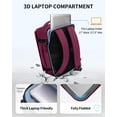 thumbnail image 4 of WANDF ECOHUB® Large Travel Backpack for Women ,30L Carry On Backpack Personal Item Backpack 18x14x8 | 17.3" Laptop Backpack with USB Charging Port, Business Backpack for Ladies(Red), 4 of 13