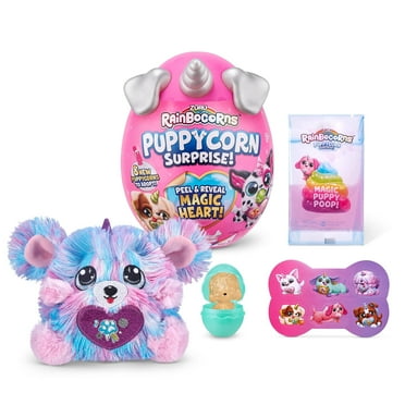 Rainbocorns Puppycorn Surprise Series 2 (Komon) by ZURU, Collectible Plush Stuffed Animal, Surprise Egg, Scratch n Sniff Sticker, Color Mix Slime, Ages 3  for Girls, Children