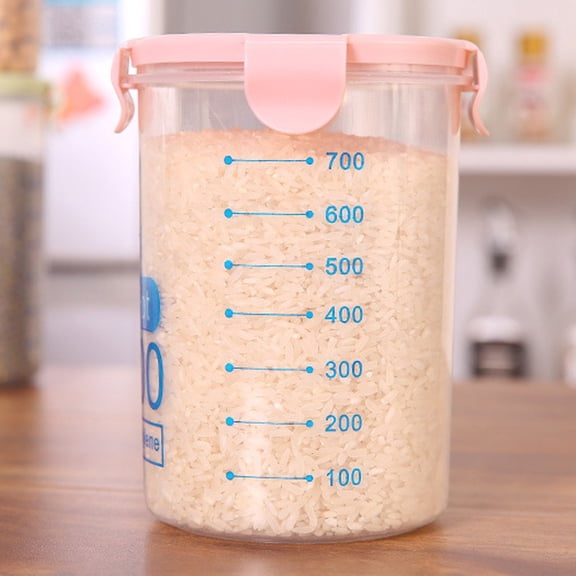 Plastic Storage Jars Basdi 1000Ml Transparent Plastic Sealed Container - Airtight Kitchen Canister, Dry Food Storage Jar, Pantry Organization Solution for Grains & Snacks, Kitchen Canisters, Blue