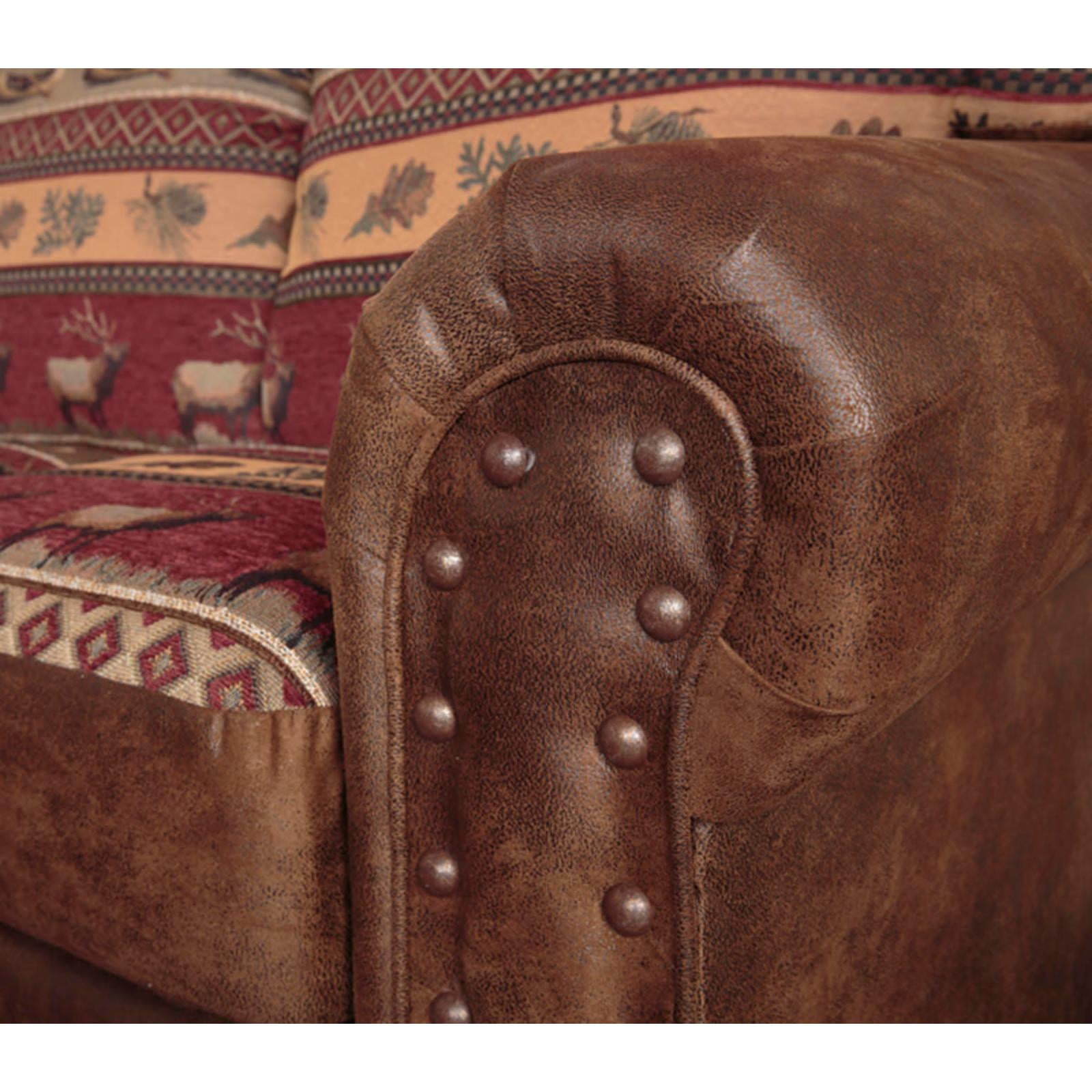 American Furniture Classics Microfiber Sierra Lodge Loveseat in Brown