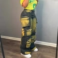 thumbnail image 4 of TFEOQRY Womens Tie Dye Cargo Jeans with Pockets Distressed Washed Baggy Y2K Causal Pants for Daily Streetwear Wear, 4 of 6
