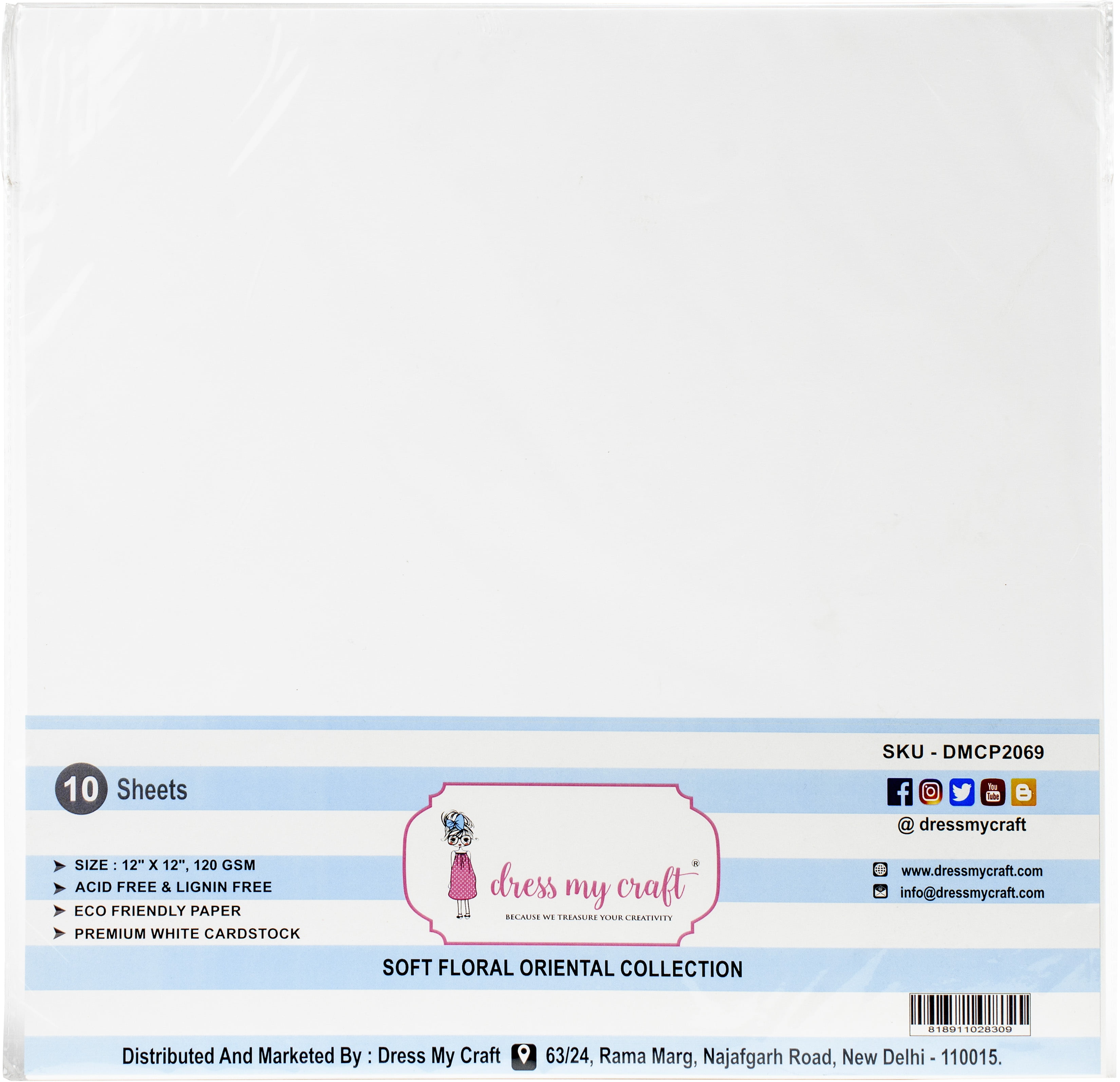 Dress My Crafts Flower Making Specialty Paper 12'X12' 10/Pkg-White, Smooth