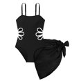thumbnail image 6 of Gelikeya Girls Swimsuits Size 9-10 Adjustable Spaghetti Straps Cut Out Bathing Suit Skirts 2 Piece Solid Color Swimwear (Child, A01-Black), 6 of 7
