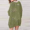 thumbnail image 6 of Idoravan Cardigans for Women Clearance Spring Women's Crochet Cardigan Kimono Boho Long Sleeve Lightweight Soft Oversized Open Front Knitted Sweater, 6 of 6