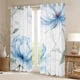 thumbnail image 2 of Castle Fairy Chic Floral Blossom Black Out Curtains for Teens Women Girls,Green Blue White Curtains Pack Of 2 (42X63 Each),Botanical Plants Bedroom Curtains,Luxury Bedroom Decor, 2 of 6
