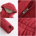 thumbnail image 6 of Women's Long Sleeve Wool-neck Coat Drawstring Thickened Zipper Jackets Winter Hooded Cotton-padded Jacket with Zipper Pockets Women's Winter Coats, 6 of 8