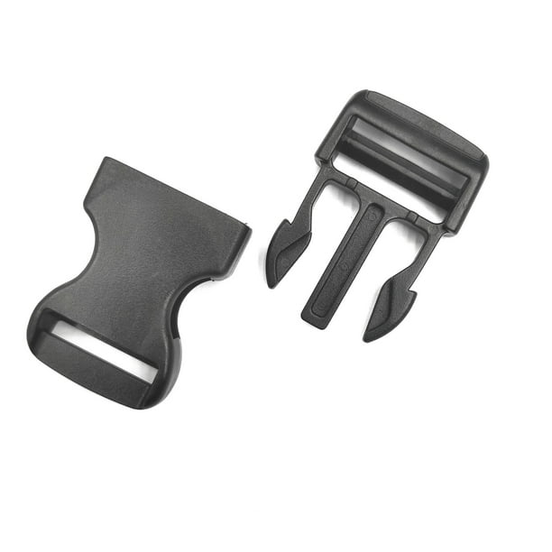 Paquete de 6 hebillas de liberación lateral rápida con hebilla de 1.0 in, doble ajustable, sin clips de costura, broches de presión de plástico resistente para correas de nailon, mochila