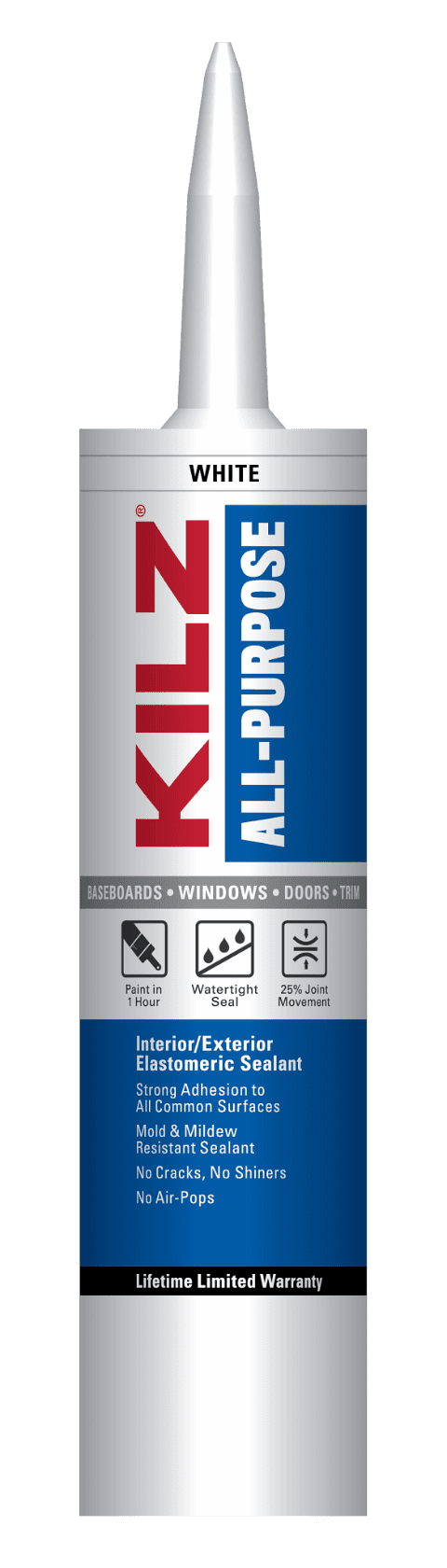 KILZ White All Purpose Acrylic Latex Sealant, 10 oz. PC3011