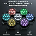 thumbnail image 2 of 12 Lumières LED par Lumière DJ, Éclairage de Scène RGB avec Batterie Intégrée & Télécommande & DMX, 2 Pack, 2 of 8
