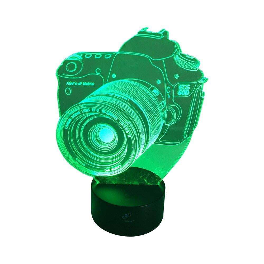 Night Light 3D Photographer Camera Illusion Visual LED Transparent Lamp Gifts 