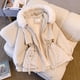 thumbnail image 2 of Chaqueta de algodón desplumada, ropa de trabajo que se ajusta a la cintura, chaqueta de algodón de plumón, chaqueta de algodón gruesa y cálida para talla pequeña, 2 of 6