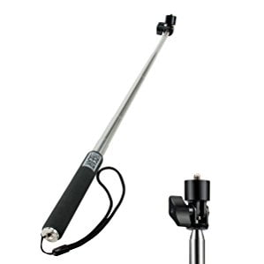 Telescopic Action Monopod with Metal Extension Pole , Neoprene Hand Grip & 180-Degree Articulating Mount by USA Gear - Works with GoPro HERO4 Session , Sony AZ1 , Contour ROAM2 & More Action