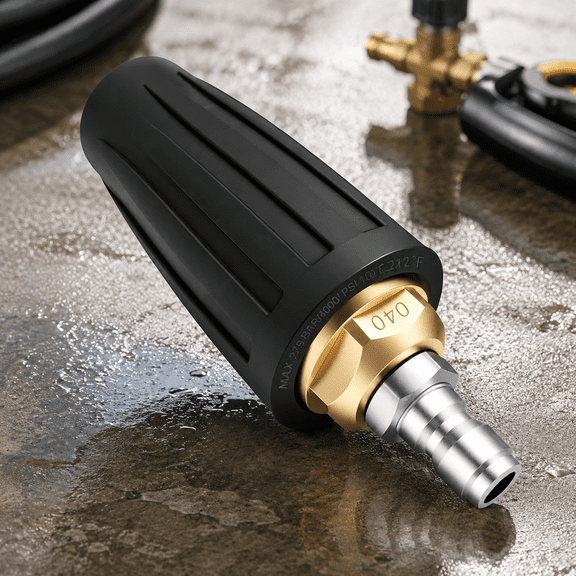 Turbo Nozzle for Pressure Washer – 360° Rotating Spray Tip with 1/4" Quick Connector, 4.0 Orifice, Max 4000 PSI, for Car, Concrete, and Garden Cleaning